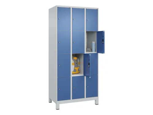 lockerkast,HxBxD 1950x900x500mm,3x4vakken,vak B 300mm,cil.-slot,voeten