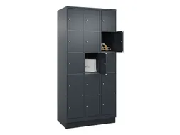 lockerkast,HxBxD 1950x900x500mm,3x5vakken,vak B 300mm,cil.-slot,sokkel