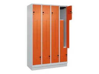Z-garderobekast,HxBxD 1950x1200x500mm,vak B 150/300mm,draaigrendel - 2