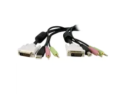 1,80m 4-in-1 USB Dual-Link DVI-D KVM-switch Kabel met Audio en Microfo