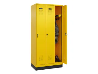locker,HxBxD 1950x900x500mm,3vak,vak B 300mm,draaigrendel,sokkel - 1