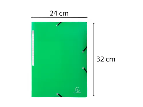 Elastomap 3 kleppen polypropyleen Ondoorschijnend A4 Anijsgroen