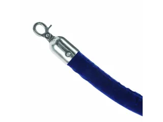 Afzetkoord Velours Blauw 1.5 meter met Chromen haken - 1