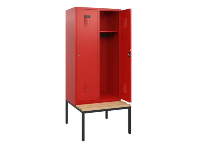 locker met bank,HxBxD 1950x800x815mm,2vak,vak B 400mm,cilinderslot
