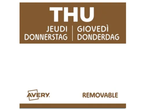 Etiket Avery HACCP donderdag bruin 40x56mm 500 stuks