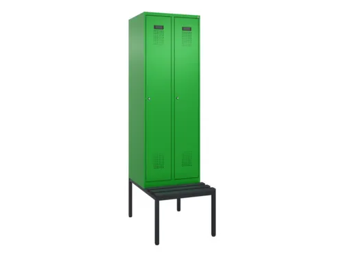locker met bank,voor scheiding van kleding,HxBxD 2120x600x815mm,2vak