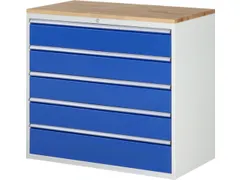 ladekast 1035x1145x650mm 5laden cilinderslot RAL7035 RAL5010 beuken