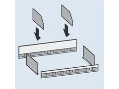 verdeelschot,v. inhaakstelling,BxD 1000x500mm,staal verzinkt