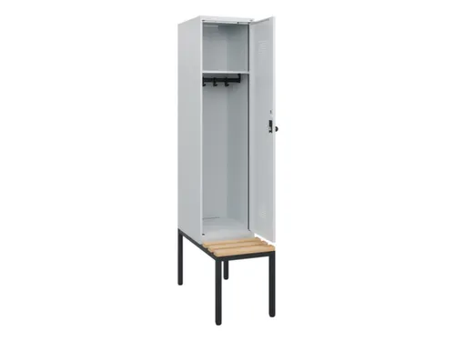 locker met bank,HxBxD 1950x400x815mm,1vak,vak B 400mm,draaigrendel