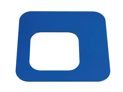 Oplegdeksel,V. Afvalbak 1X100L,Vierkant,1Opening,Staal,Blauw