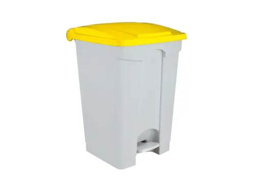 Contitop,afvalbak met pedaal 45L wit/geel/VE:3