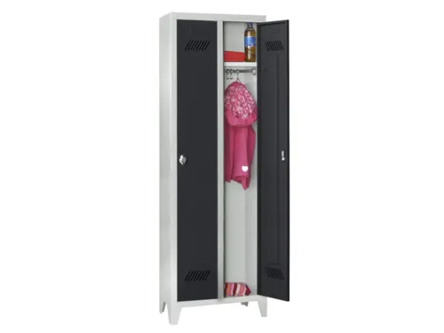 lockerkast v. kinderen,HxBxD 1600x630x500mm,2vak,RAL7035,front RAL7016