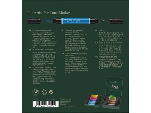 Tekenstift Faber-Castell Pitt Artist Pen duo marker etui a 20 stuks