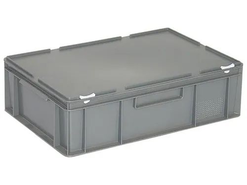 Euronorm Stapelkrat Pe Hxlxb 180X600X400Mm 33L Met Deksel Grijs