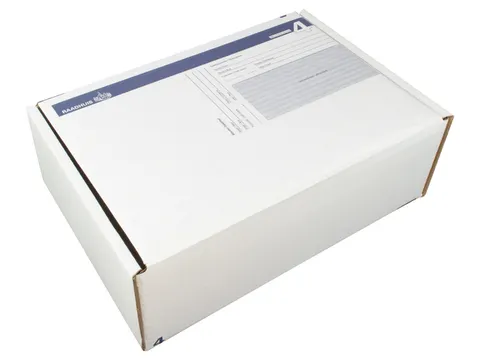 postpakketdoos 4 Raadhuis 305x215x110mm wit bedrukt 5 stuks