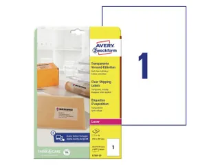 Etiket Avery Zweckform L7567-25 210x297mm A4 transparant 25 stuks - 1