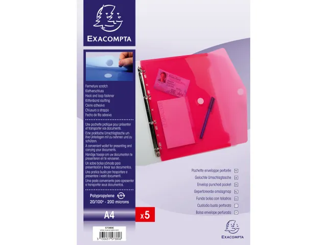 Geperforeerde Tas PP klittenband PP A4 Assorti