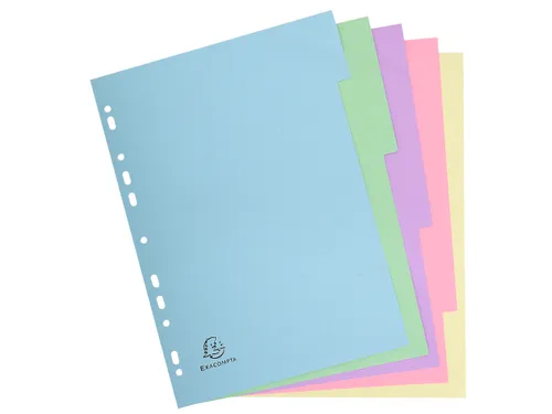 Tabblad recycled kar ton 170g A4 5 tabs