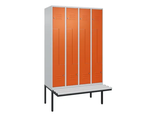 Z-garderobekast,HxBxD 2120x1200x815mm,8vak,vak B 300mm,cil.-slot