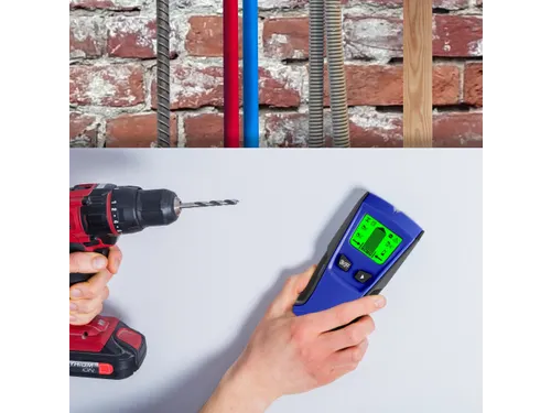Digitale leidingzoeker detecteert tot 51 mm, metaal/hout/kabels