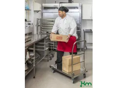 RVS duwbeugelwagen,draagverm. 100kg,laadvl. LxB 820x520mm,RVSplaat