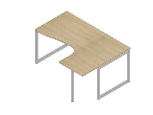 hoek-bureau,HxBxD 730x1600x1200mm,blad eiken,verdieping rechts
