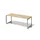 bureau,HxBxD 740x2000x800mm,blad esdoorn,sledeframe zilverkleurig