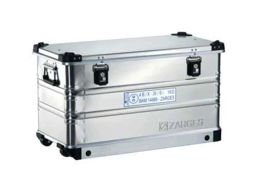 Transportkist Aluminium 99l 455x 800x 400mm 2wielen 2-delige Trekgreep
