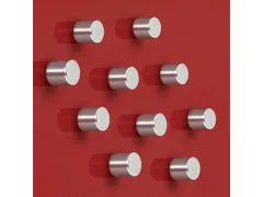 Magneten Sigel voor glasbord set 10stuks zilverkleurig C5 sterk rond 1