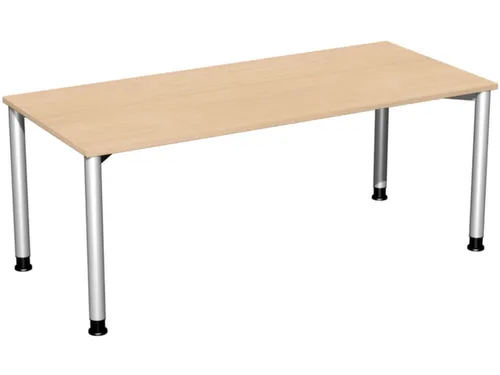 Bureau 4-Poot Ronde Buis Hxbxd 680-800X1800X800Mm Beuken