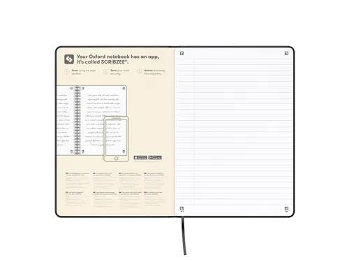 Notitieboek Oxford Signature A5 lijn 80vel zwart