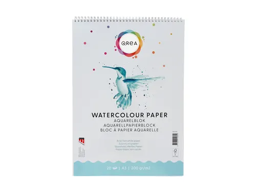 Aquarelblok Qrea A3 20 vel 200gr spiraal