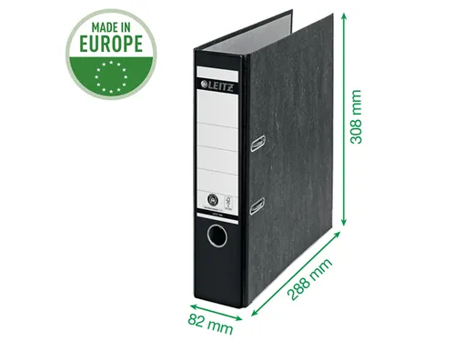 Ordner Leitz 1080 A4 80mm gewolkt zwart 100% gerecycled karton