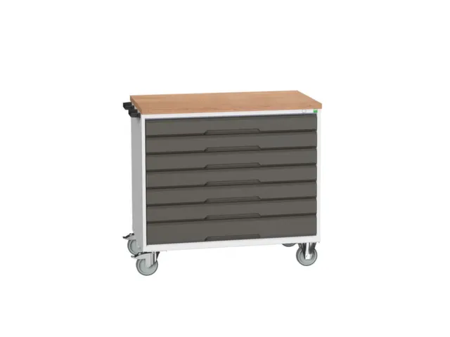 gereedschapswagen 980x1050x600mm multiplexblad 7 laden RAL7035+RAL7016