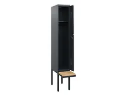 locker met bank,HxBxD 1950x300x815mm,1vak,vak B 300mm,cilinderslot