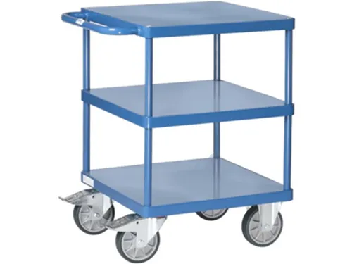 Tafelwagen 2416B 500kg 600x600mm 3 etages staalplaat Ral5007