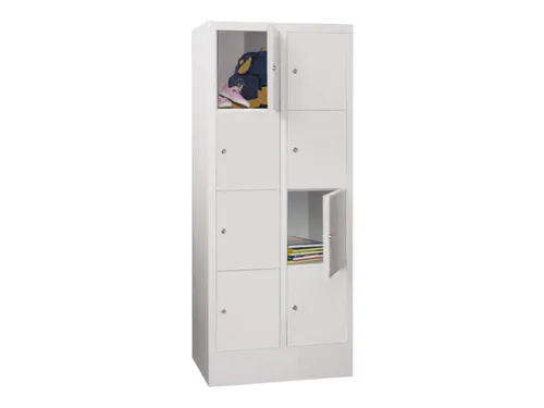 lockerkast,HxBxD 1518x600x500mm,2x4vakken,RAL7035,front RAL7035