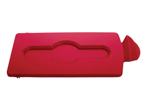 Deksel Rubbermaid Slim Jim Recyclestation gesloten rood