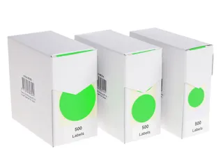 Etiketten Op Rol 25mm Fluor Groen Met Dispenser 500 Stuks - 6