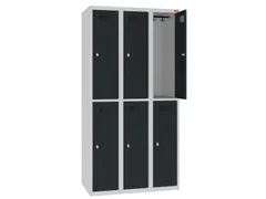 Dubbeldekse lockerkast,HxBxD 1800x900x500mm,3x2vak.,draaigrendel