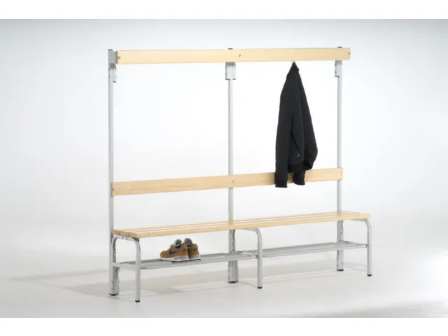 banc-patère,HxLxP 1650x2000x375mm,barrettes en bois