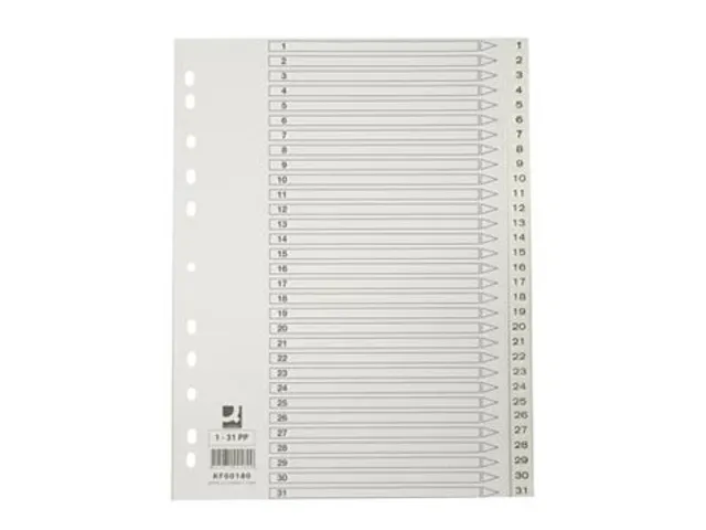 Tabbladen PP Set 1-31 Met Indexblad A4 11-Gaats Wit Personaliseerbaar