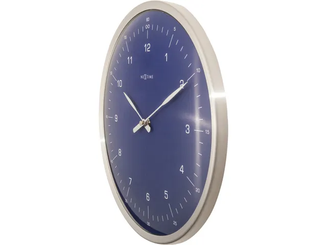 Wandklok NeXtime 60 minutes Ø33cm metaal blauw streep/cijfers