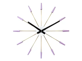 Wandklok NeXtime Plug Inn 58cm lavendel RVS - 1