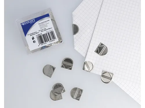 Hoekclips Westcott aluminium zilverkleurig doos à 100 stuks