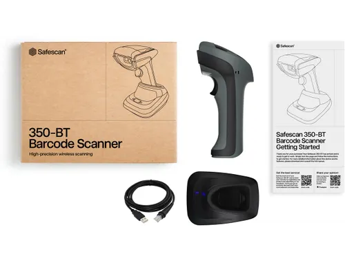 Safescan 350-BT Draadloze Barcodescanner met oplaadstation USB-A