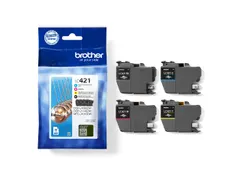 Inktcartridge Brother LC-421 zwart + 3 kleuren