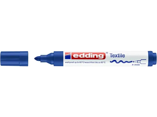 Viltstift edding 4500 textiel rond blauw 2-3mm