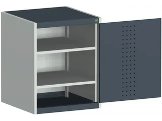 kast met geperforeerde platen,HxBxD 800x650x650mm,2xStalen bodem - 1