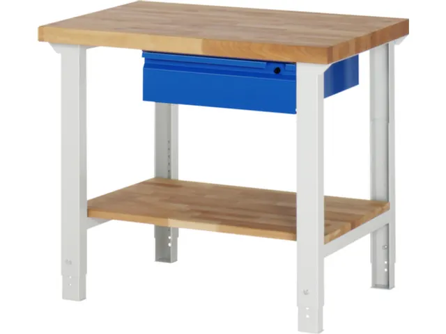 werkbank,RAL 7035/RAL 5010,HxBxD 790-1140x1000x700mm,beukblad